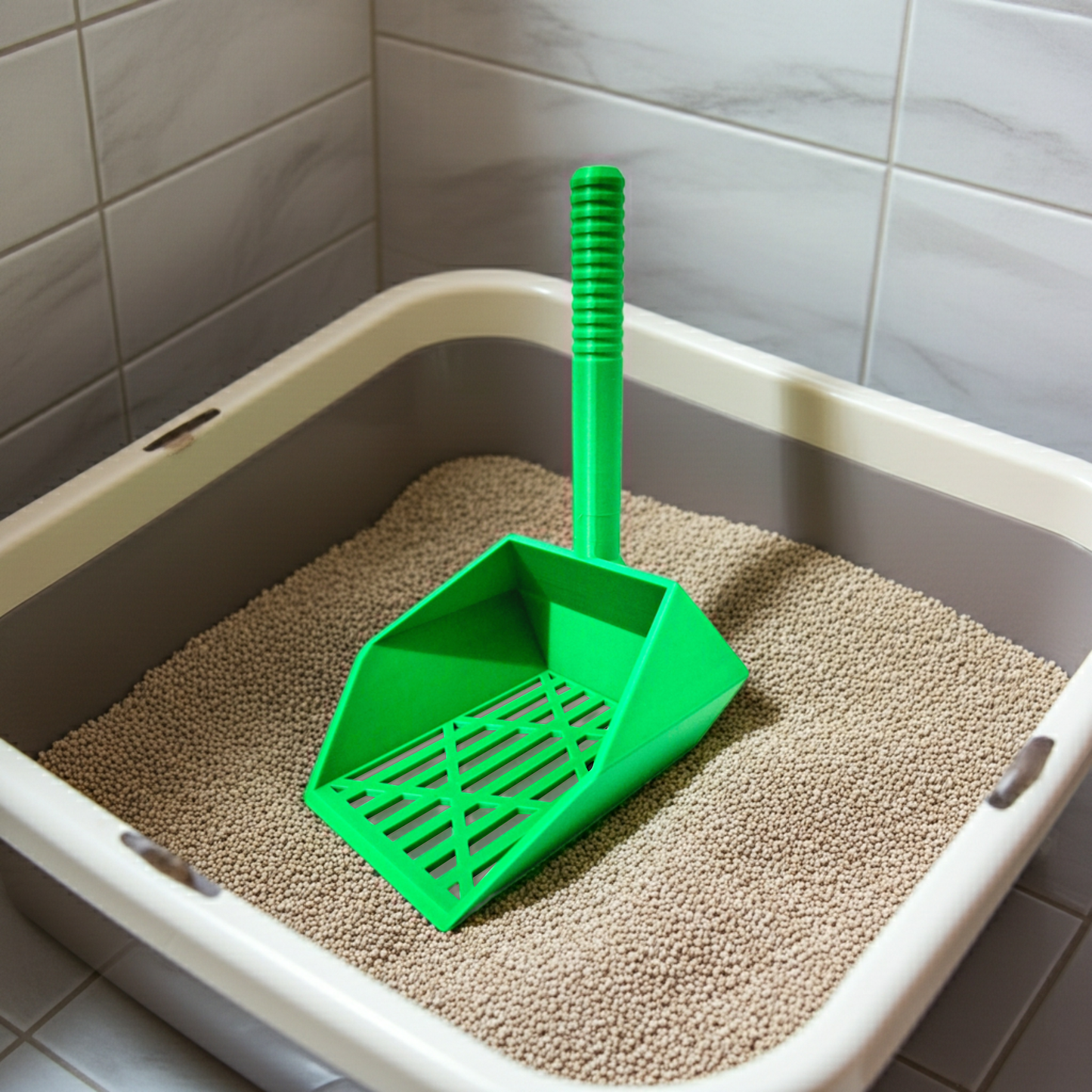 Ergonomische Katzenstreu-Schaufel